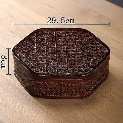 Bamboo Lacquerware Hamper - Japanese Storage Box for Cookies & Sushi